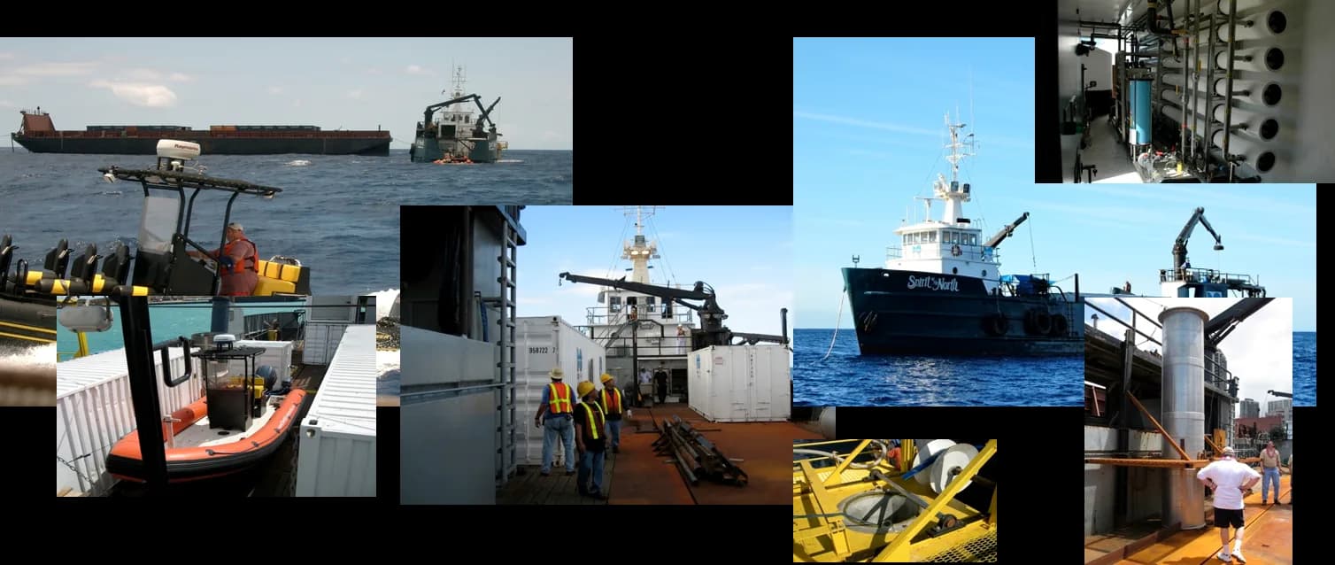 Vessels, crew and water-processing equipment