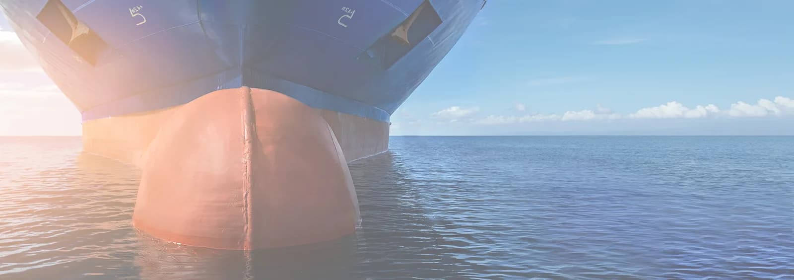 Bow of a maritime vessel on the open ocean