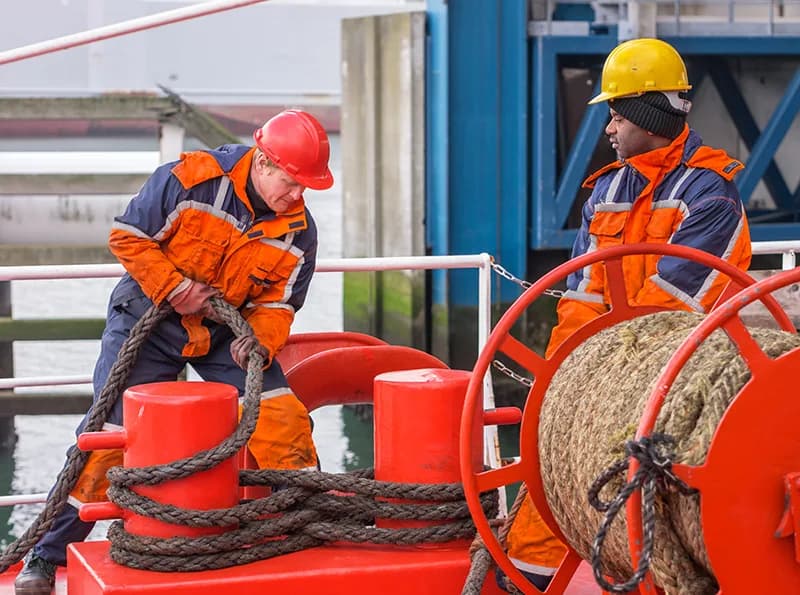 Crew aboard a maritime vessel
